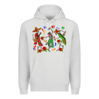 Dove Grey mexican skeletons Premium Hoodie - Zillion Design Studio
