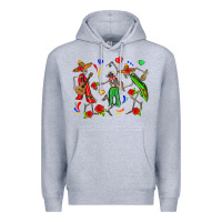 Heather Grey mexican skeletons Premium Hoodie - Zillion Design Studio