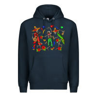Navy mexican skeletons Premium Hoodie - Zillion Design Studio