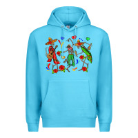 Ocean Blue mexican skeletons Premium Hoodie - Zillion Design Studio