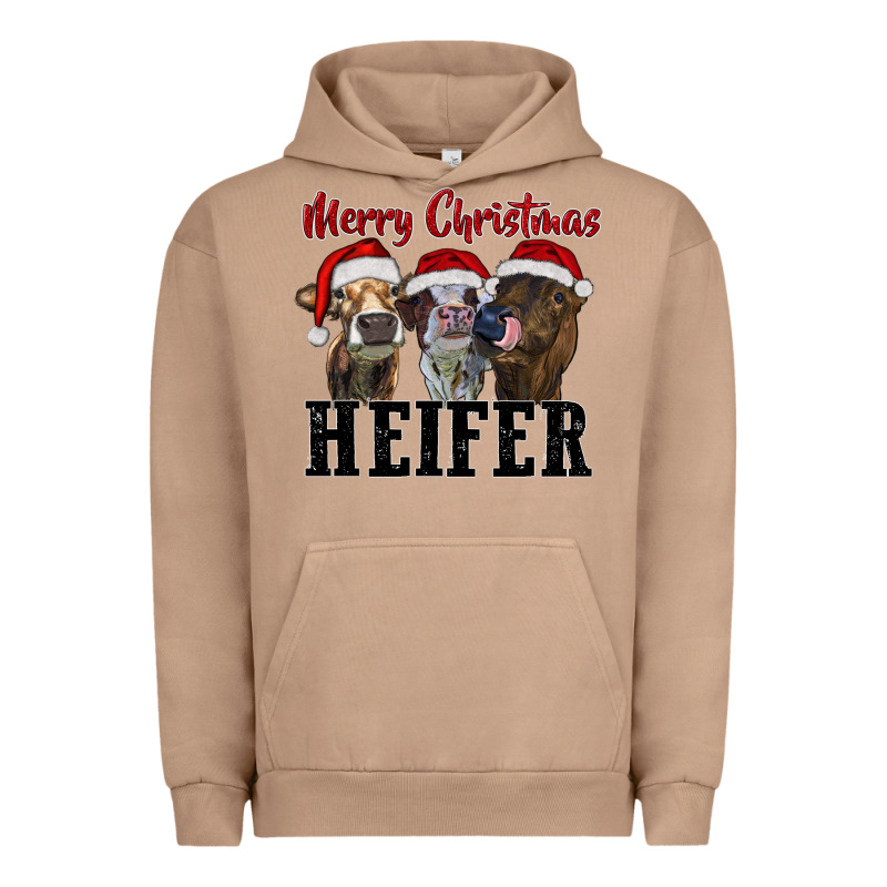 Merry Christmas Heifer Urban Hoodie by RanaPortraitStore | Teevron