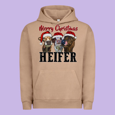 Merry Christmas Heifer Urban Hoodie Designed By Ranaportraitstore