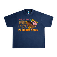 Navy Just A Girl Who Loves Pumpkin Spice Cowgirl Urban Heavy Tee - Artiststas