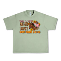 Oil Green Just A Girl Who Loves Pumpkin Spice Cowgirl Urban Heavy Tee - Artiststas