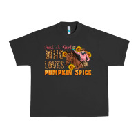 Pigment Black Just A Girl Who Loves Pumpkin Spice Cowgirl Urban Heavy Tee - Artiststas