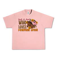 Salmon Just A Girl Who Loves Pumpkin Spice Cowgirl Urban Heavy Tee - Artiststas