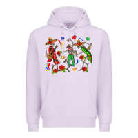 Lilac mexican skeletons Premium Hoodie - Zillion Design Studio