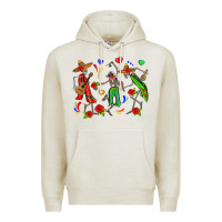 Oatmeal Heather mexican skeletons Premium Hoodie - Zillion Design Studio