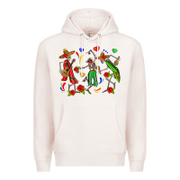 Pale Pink mexican skeletons Premium Hoodie - Zillion Design Studio