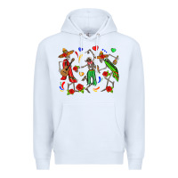 White mexican skeletons Premium Hoodie - Zillion Design Studio