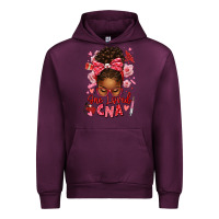 Mauve Wine one loved cna afro messy bun Urban Hoodie - texasbilliewilder