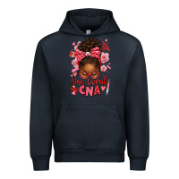 Navy one loved cna afro messy bun Urban Hoodie - texasbilliewilder