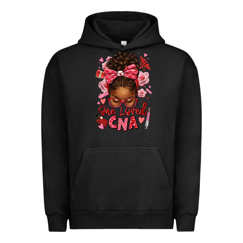 One Loved Cna Afro Messy Bun Urban Hoodie by texasbilliewilder | Teevron