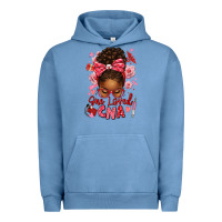 Pigment Pebble Blue one loved cna afro messy bun Urban Hoodie - texasbilliewilder