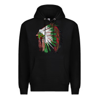 Black christmas indian feather headdress Premium Hoodie - RanaPortraitStore