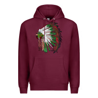 Burgundy christmas indian feather headdress Premium Hoodie - RanaPortraitStore