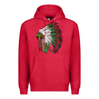 Cardinal christmas indian feather headdress Premium Hoodie - RanaPortraitStore