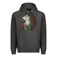 Charcoal Heather christmas indian feather headdress Premium Hoodie - RanaPortraitStore