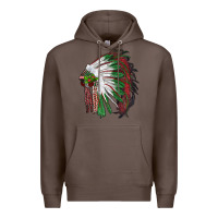 Coffee christmas indian feather headdress Premium Hoodie - RanaPortraitStore