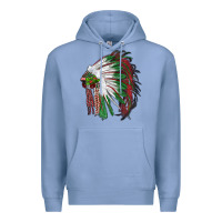 Colony Blue christmas indian feather headdress Premium Hoodie - RanaPortraitStore