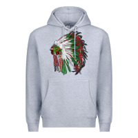 Heather Grey christmas indian feather headdress Premium Hoodie - RanaPortraitStore