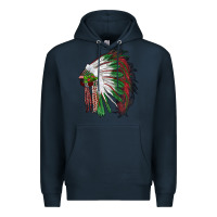 Navy christmas indian feather headdress Premium Hoodie - RanaPortraitStore