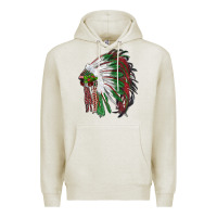 Oatmeal Heather christmas indian feather headdress Premium Hoodie - RanaPortraitStore
