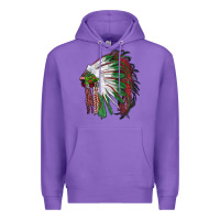 Purple christmas indian feather headdress Premium Hoodie - RanaPortraitStore