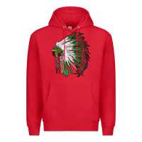 Red christmas indian feather headdress Premium Hoodie - RanaPortraitStore
