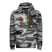 Slate Camo christmas indian feather headdress Premium Hoodie - RanaPortraitStore