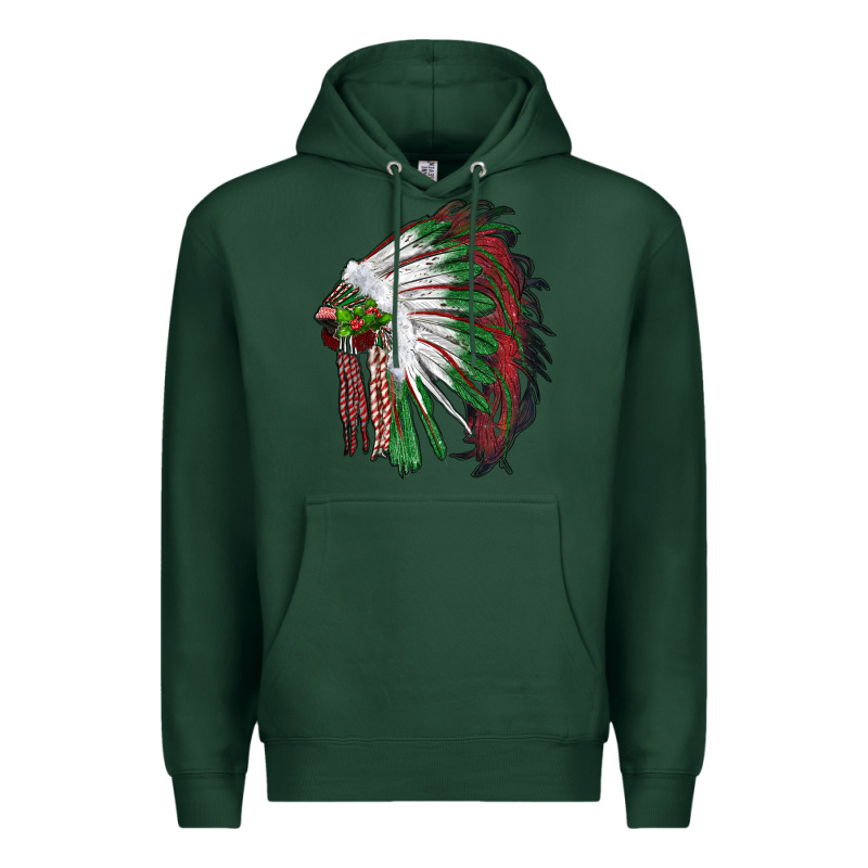 Christmas Indian Feather Headdress Premium Hoodie by RanaPortraitStore | Teevron