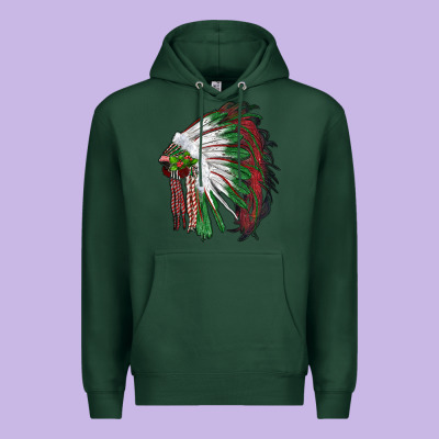Christmas Indian Feather Headdress Premium Hoodie Designed By Ranaportraitstore