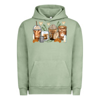 Pigment Oil Green latte coffee cups Urban Hoodie - Zillion Design Studio