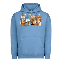 Pigment Pebble Blue latte coffee cups Urban Hoodie - Zillion Design Studio