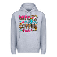 Heather Grey wife mother coffee lover Premium Hoodie - Zillion Design Studio