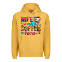 Mustard wife mother coffee lover Premium Hoodie - Zillion Design Studio