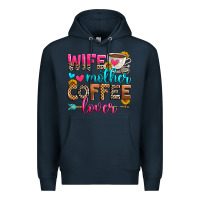 Navy wife mother coffee lover Premium Hoodie - Zillion Design Studio