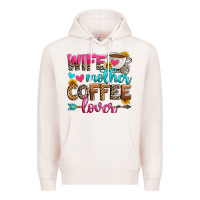 Pale Pink wife mother coffee lover Premium Hoodie - Zillion Design Studio