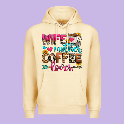 Wife Mother Coffee Lover Premium Hoodie Designed By Zillion Design Studio