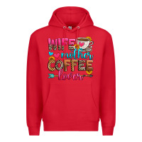 Red wife mother coffee lover Premium Hoodie - Zillion Design Studio