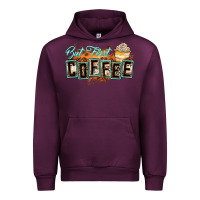 Mauve Wine but first coffee Urban Hoodie - Zillion Design Studio
