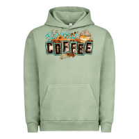 Pigment Oil Green but first coffee Urban Hoodie - Zillion Design Studio