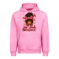 Fuchsia Pink one loved supervisor afro messy bun Urban Hoodie - texasbilliewilder