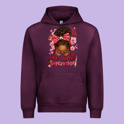 One Loved Supervisor Afro Messy Bun Urban Hoodie Designed By Texasbilliewilder