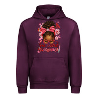 Mauve Wine one loved supervisor afro messy bun Urban Hoodie - texasbilliewilder