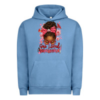 Pigment Pebble Blue one loved supervisor afro messy bun Urban Hoodie - texasbilliewilder