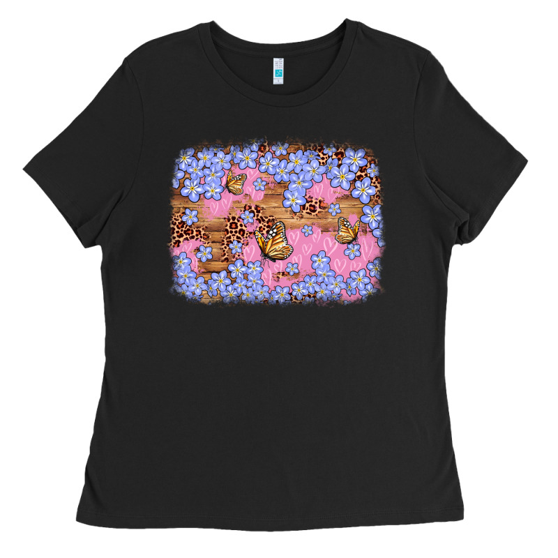 Easter Butterfly Leopard Background Ladies Tee by Artiststas | Teevron