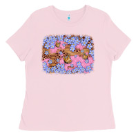 Bubblegum Pink easter butterfly leopard background Ladies Tee - Artiststas