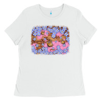White easter butterfly leopard background Ladies Tee - Artiststas
