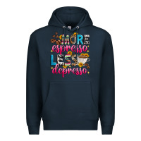 Navy more espresso less depresso Premium Hoodie - Zillion Design Studio